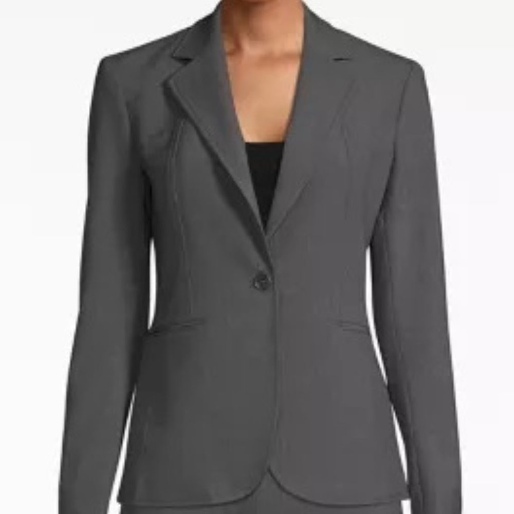 Anne Klein Melange Notch Collar One Button Jacket - Picture 1 of 7